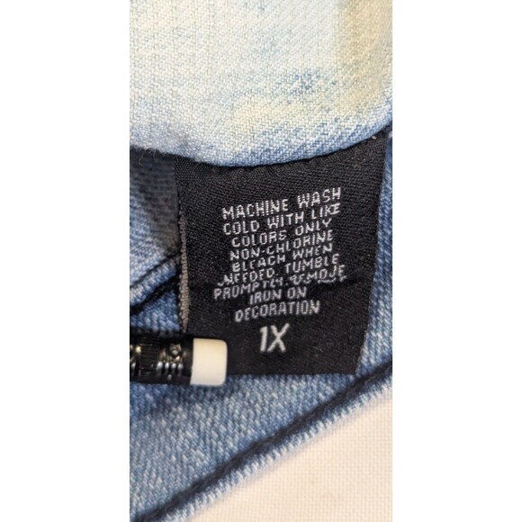 Vintage DAZL Denim Vest 1X Women’s Button-Up Washed Blue Jean Vest Plus Size 1X - Picture 5 of 7